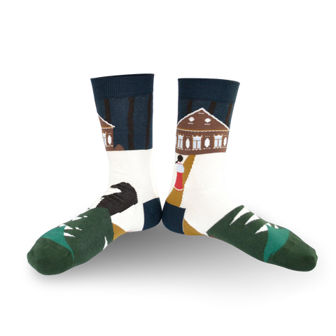 Chaussettes fantaisie LA PETITE DATCHA DANS TAIGA Coton bio 1
