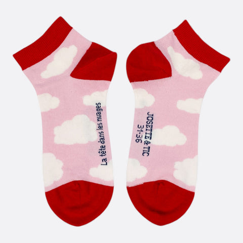 Chaussettes fantaisie LA TETE DANS LES NUAGES COURTES Coton bio 3