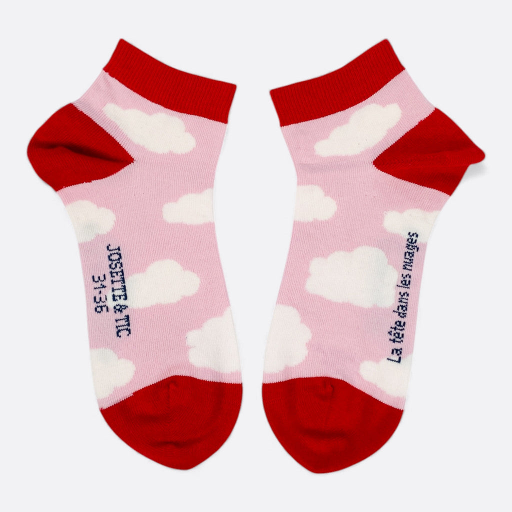 Chaussettes fantaisie LA TETE DANS LES NUAGES COURTES Coton bio 1