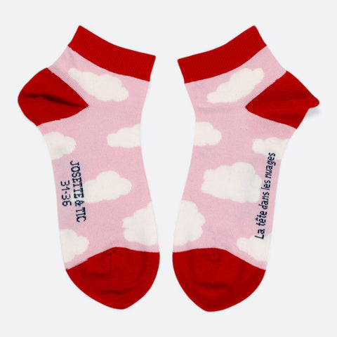 Chaussettes fantaisie LA TETE DANS LES NUAGES COURTES Coton bio 1