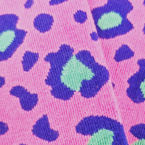 Chaussettes fantaisie LE GUÉPARD ROSE Coton bio 2