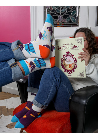 Chaussettes fantaisie LES 2 COQS Coton bio