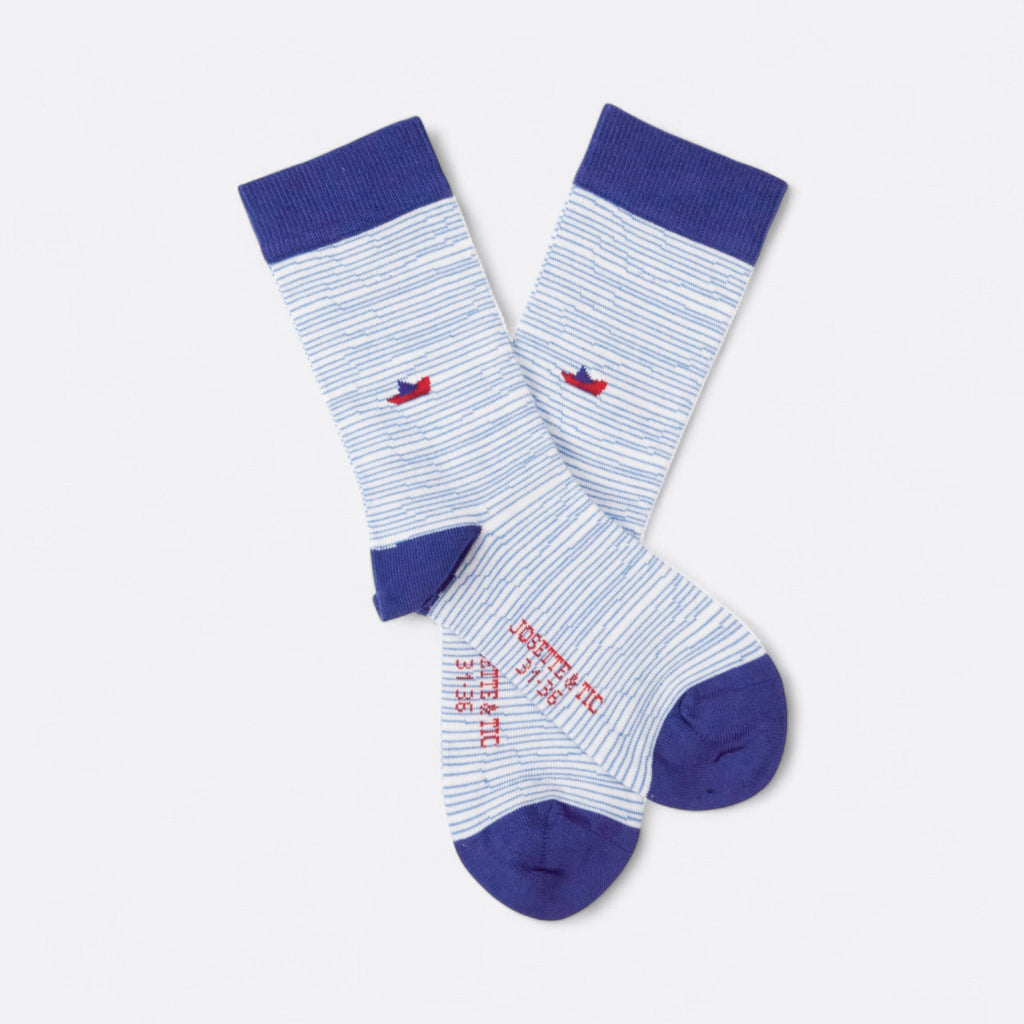 Chaussettes fantaisie LOIN DU BORD Coton bio 1