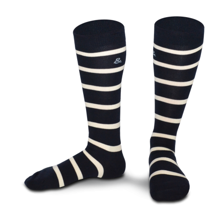 Chaussettes fantaisie MARIN AU LONG COURS HAUTES Coton bio 1
