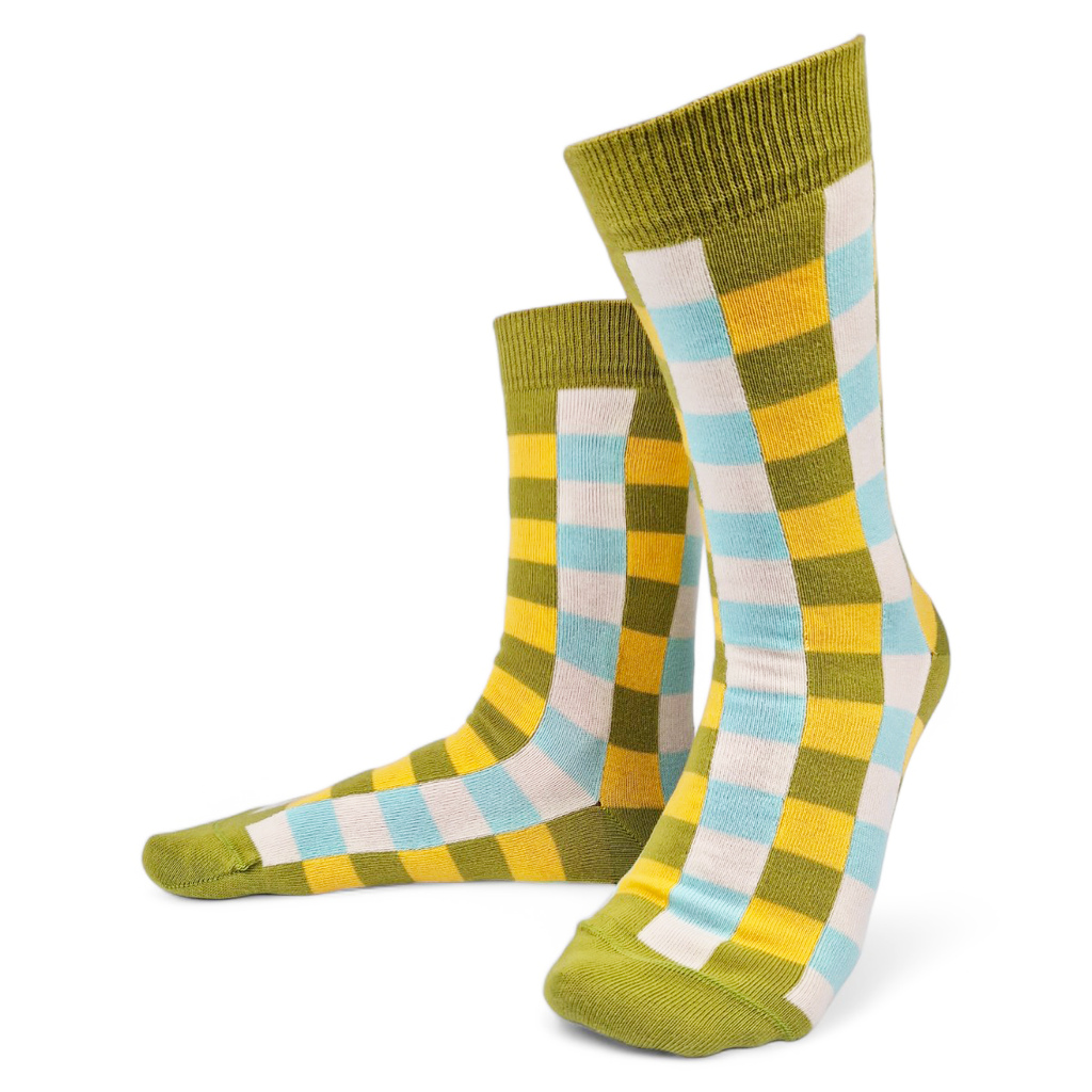 Chaussettes fantaisie NAPPE AU CARRÉ Coton bio 1