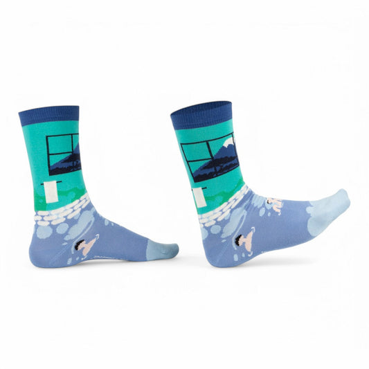 Chaussettes fantaisie ONSEN LAVE LES MAINS Coton bio 1