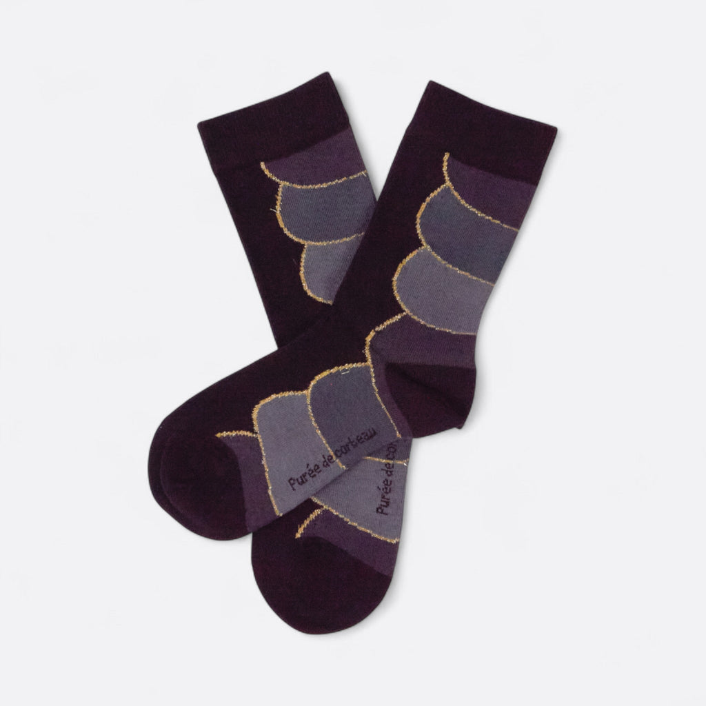 Chaussettes fantaisie PUREE DE CORBEAU Coton bio 1