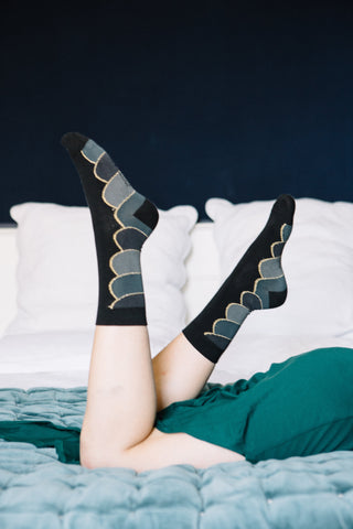 Chaussettes fantaisie PURÉE DE CORBEAU Coton bio 2