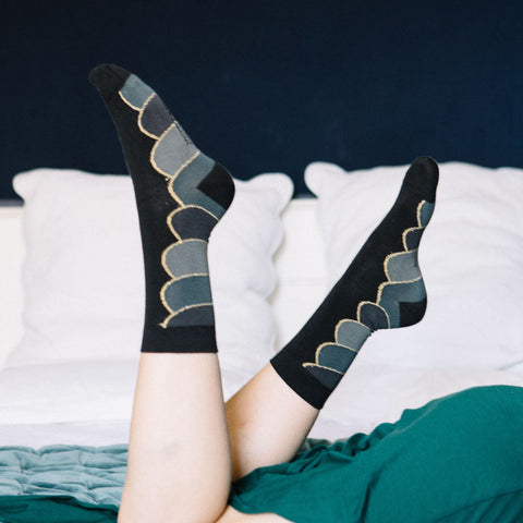 Chaussettes fantaisie PURÉE DE CORBEAU Coton bio 1