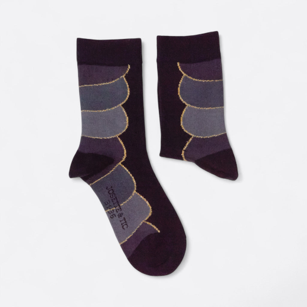 Chaussettes fantaisie PUREE DE CORBEAU Coton bio 2