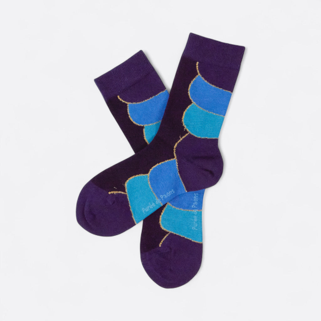 Chaussettes fantaisie PUREE DE PAONS Coton bio 1