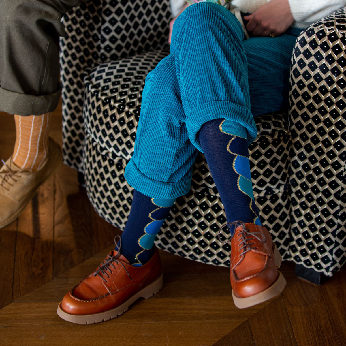 Chaussettes fantaisie PURÉE DE PAONS Coton bio 1