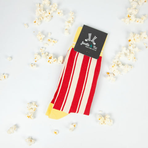 Chaussettes fantaisie QUI VEUT DU POP CORN ? Coton bio 2