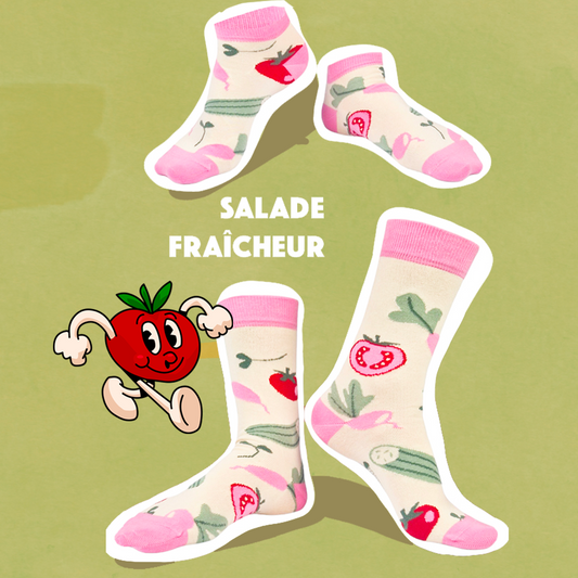 Chaussettes fantaisie SALADE FRAÎCHEUR COURTES Coton bio 2