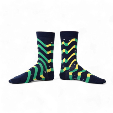 Chaussettes fantaisie SUR LA MÊME LONGUEUR D’ONDES Coton bio 1