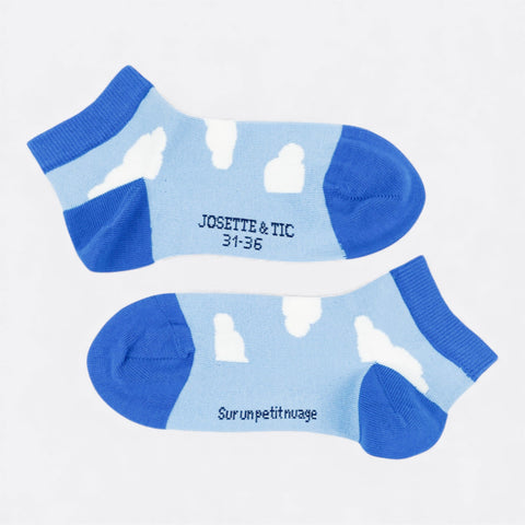 Chaussettes fantaisie SUR UN PETIT NUAGE COURTES Coton bio 2