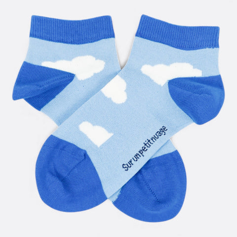 Chaussettes fantaisie SUR UN PETIT NUAGE COURTES Coton bio 3
