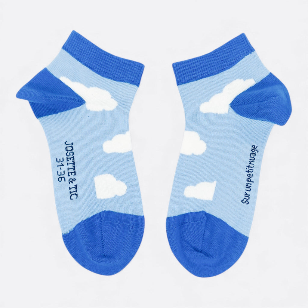 Chaussettes fantaisie SUR UN PETIT NUAGE COURTES Coton bio 1