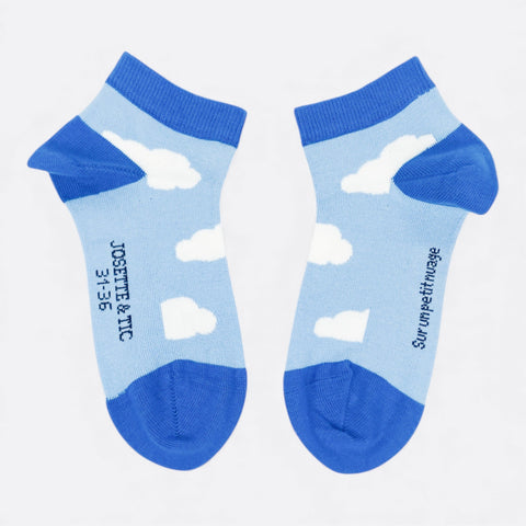 Chaussettes fantaisie SUR UN PETIT NUAGE COURTES Coton bio 1