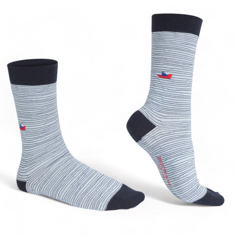 Chaussettes fantaisie TRES LOIN DU BORD Coton bio 1