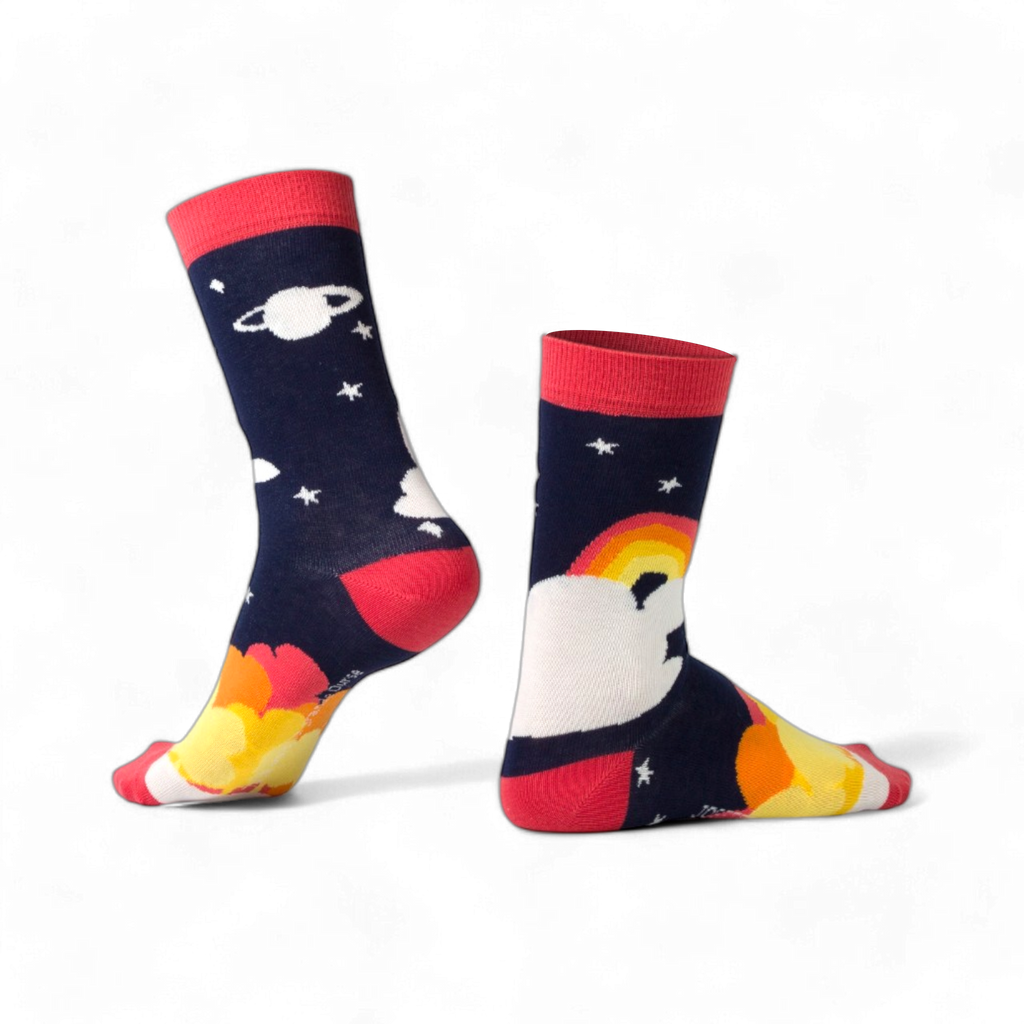 Chaussettes fantaisie TU LA VOIS GRANDE OURSE ? Coton bio 1