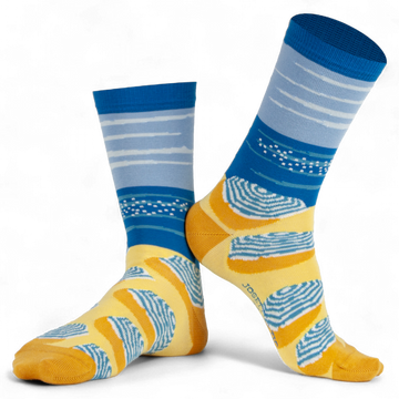 Chaussettes fantaisie UNE PLAGE SE TOURNE Coton bio 1