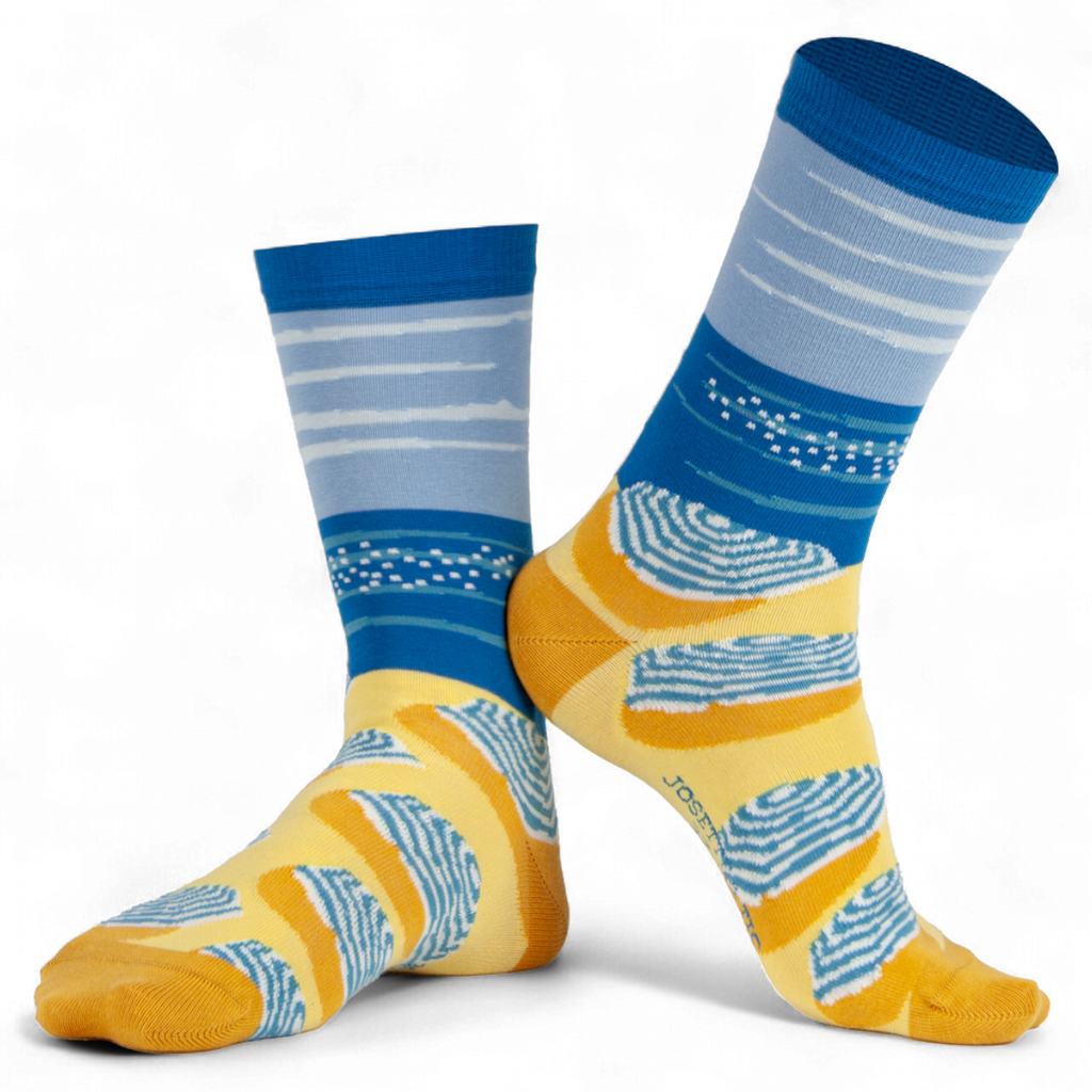 Chaussettes fantaisie UNE PLAGE SE TOURNE Coton bio 1