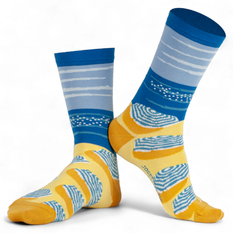 Chaussettes fantaisie UNE PLAGE SE TOURNE Coton bio 1