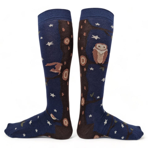 Chaussettes fantaisie VIE NOCTURNE HAUTES Coton bio 1