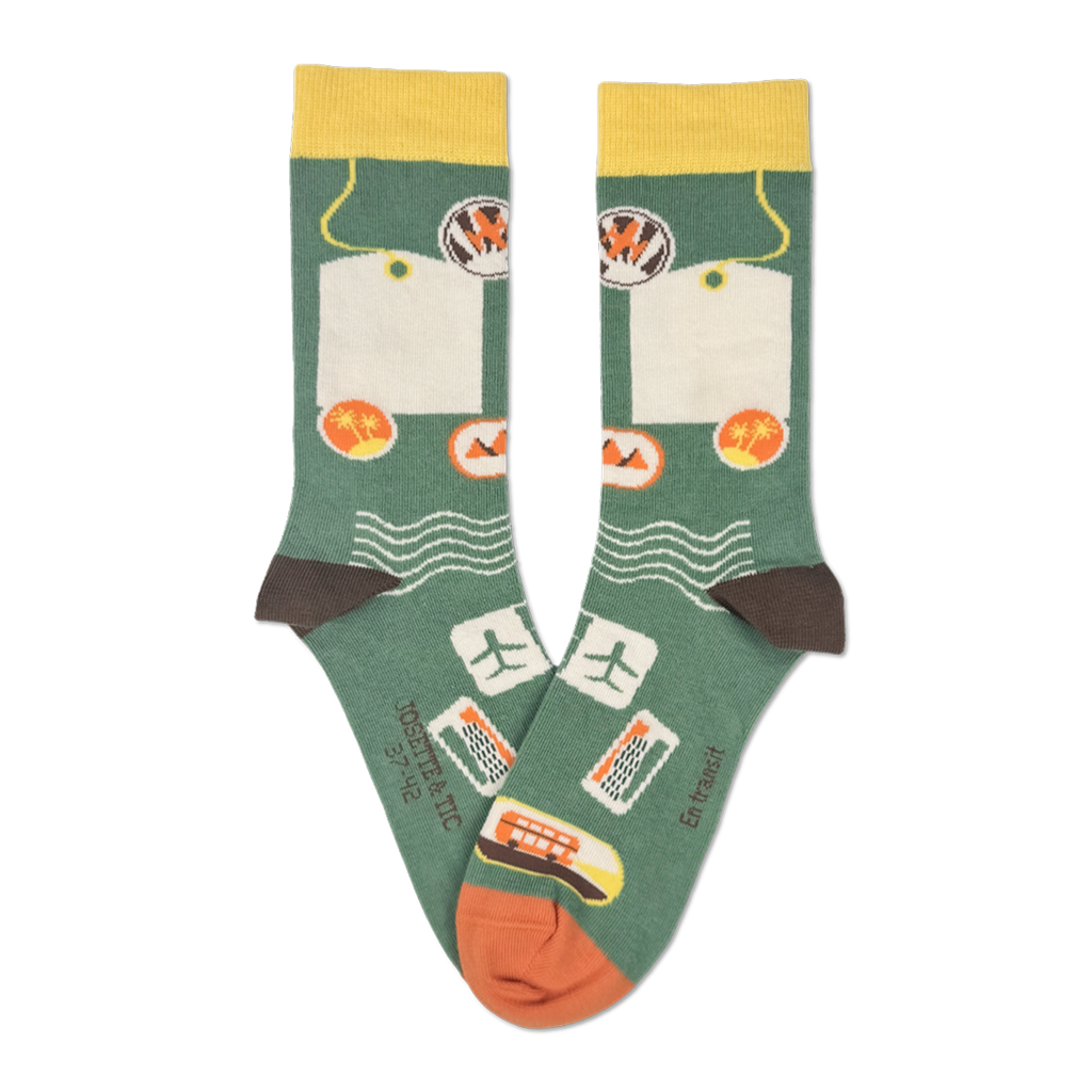 en transit chaussettes fantaisie coton bio josette & tic packshot 2