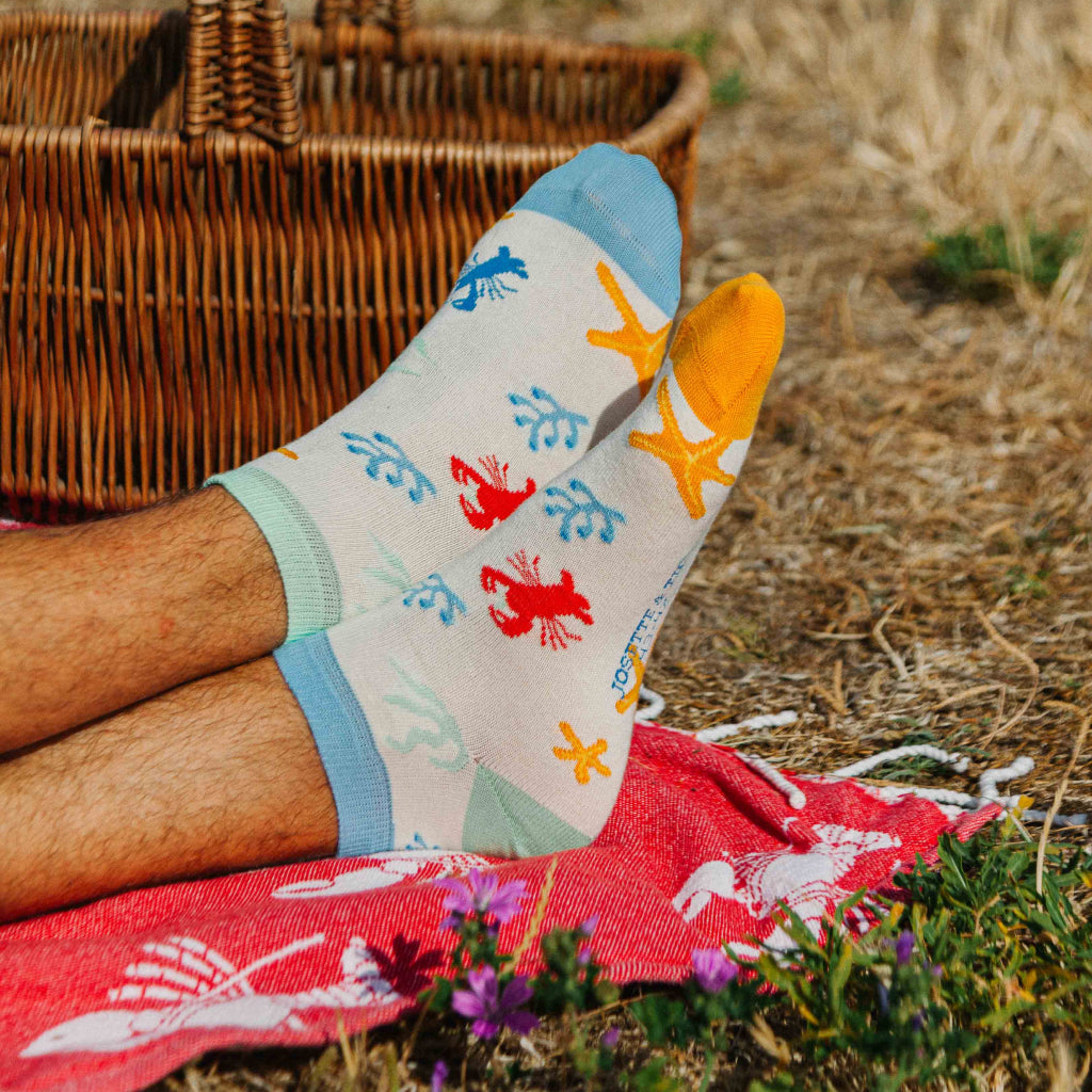 homardinaire court portées 1 chaussettes fantaisie coton bio josette & tic